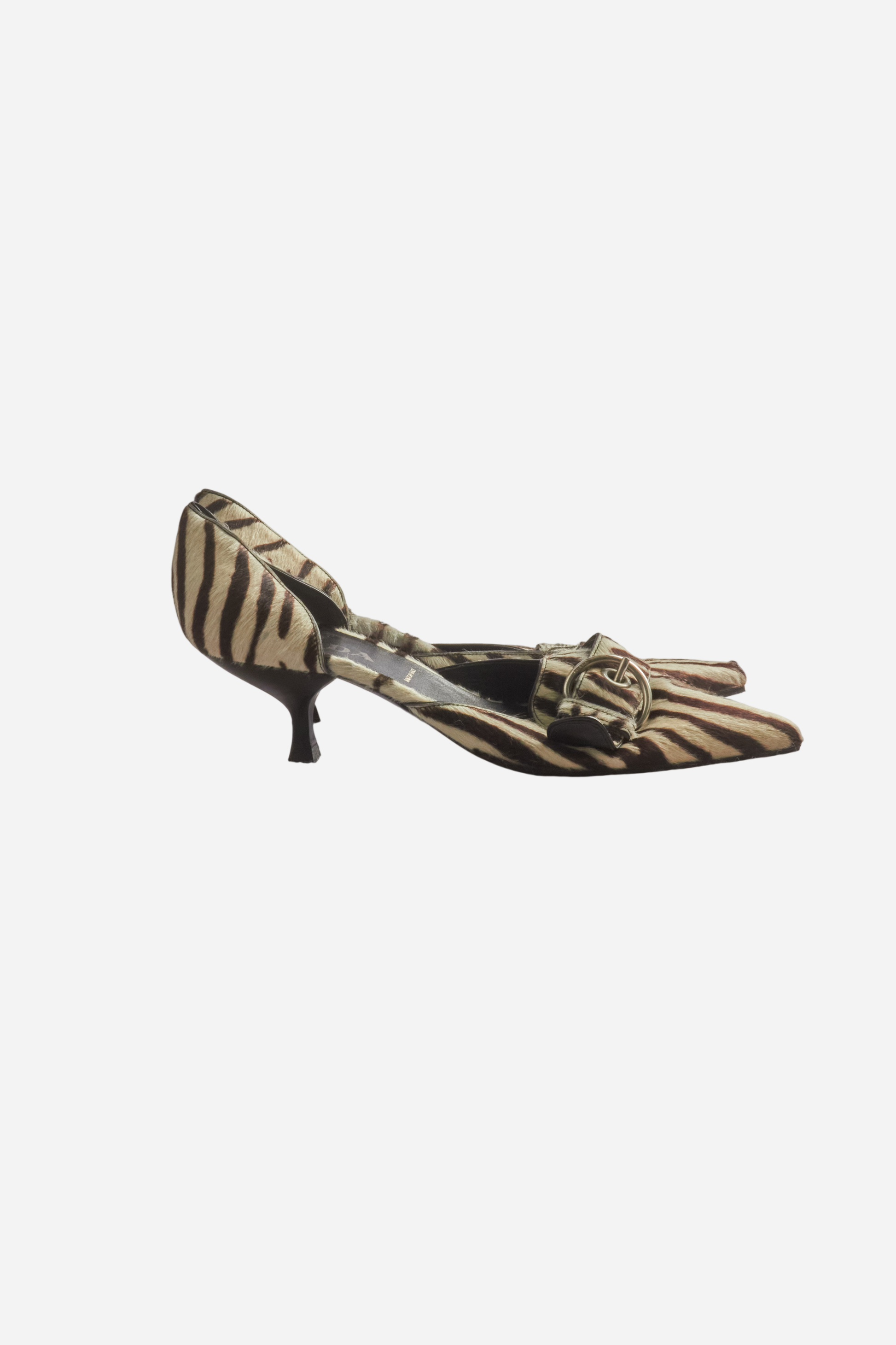 Prada S/S02 Pony Hair Zebra Heels