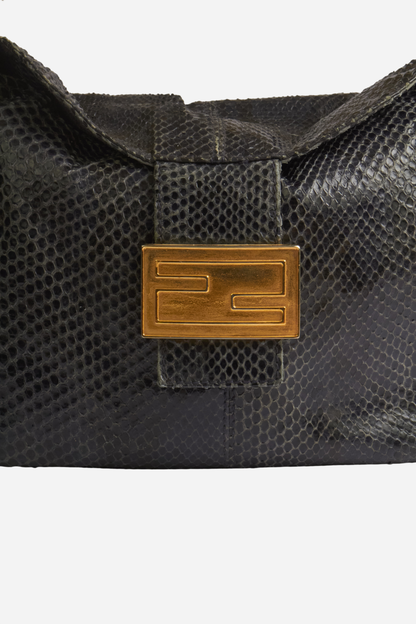 Fendi Black Python Leather Bag
