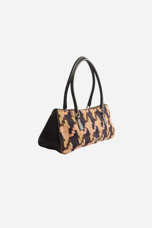 Prada S/S00 Brown Leather Houndstooth Bag