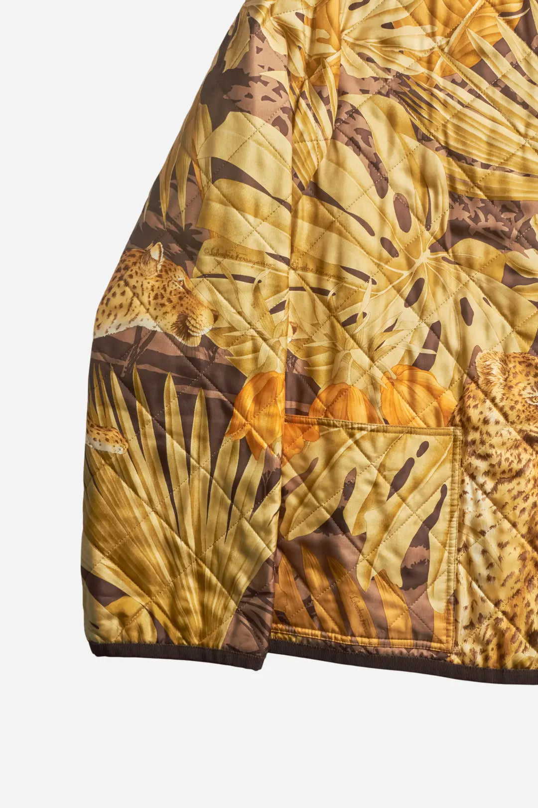 Ferragamo Brown Silk Jungle Jacket
