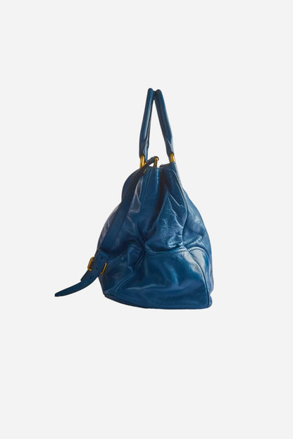 Miu Miu Blue Vitello Leather Bag