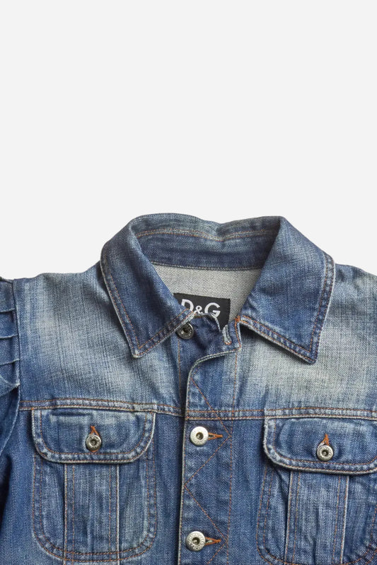 Dolce & Gabbana Blue Denim Puffy Jacket