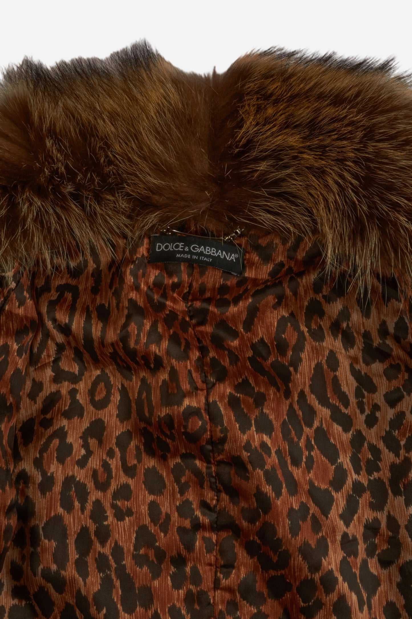Dolce &amp; Gabbana Brown Fur Leather Jacket