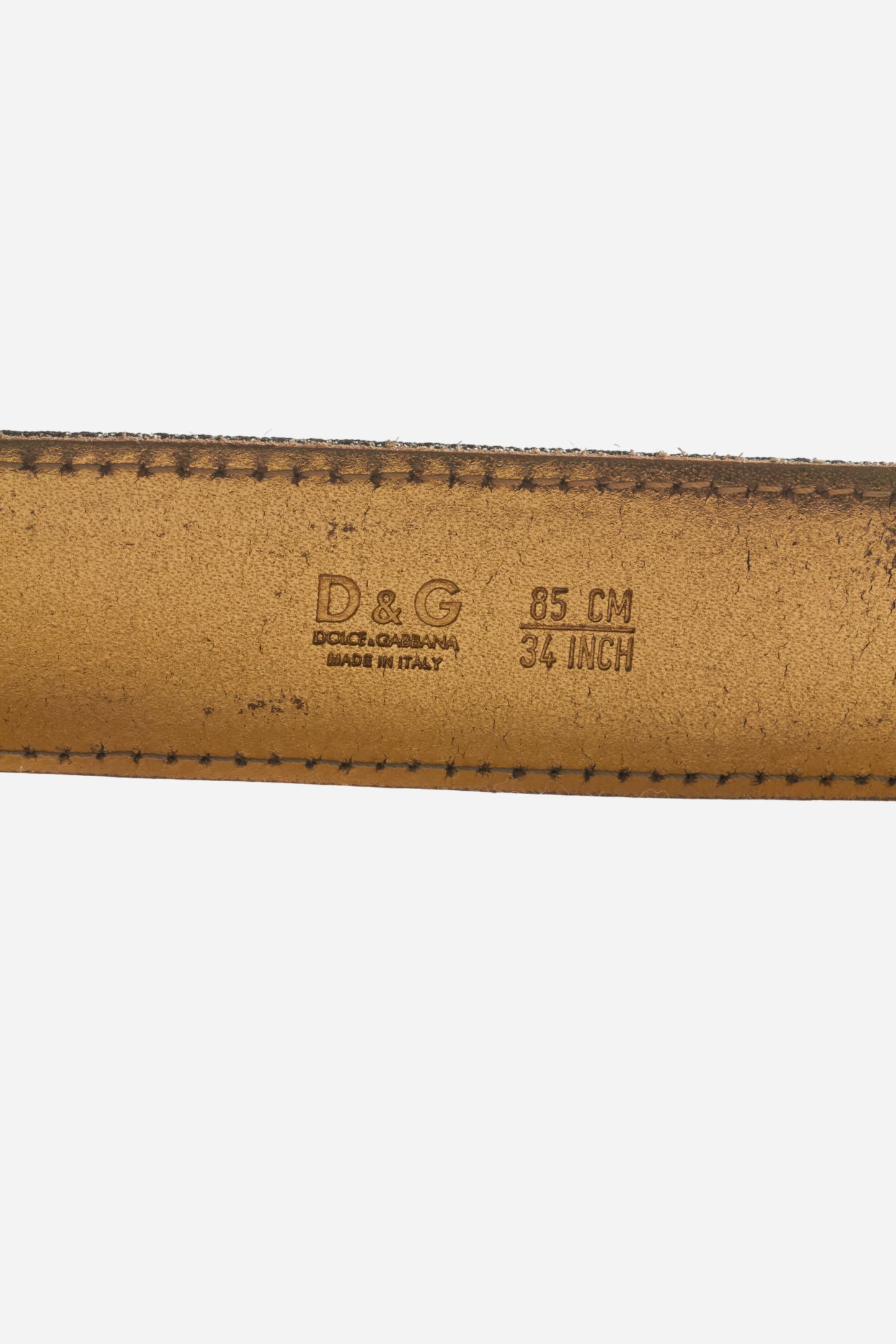 Dolce & Gabbana Gold Script Logo Belt