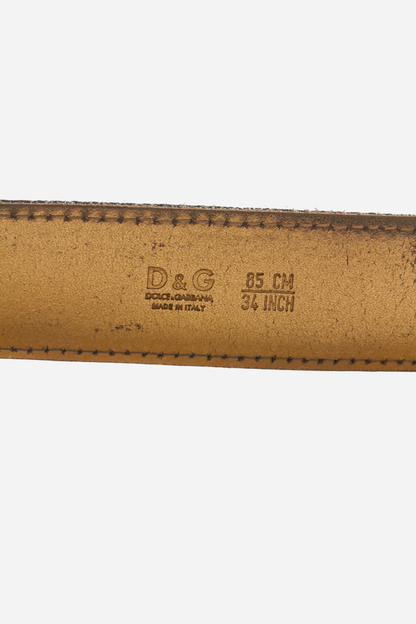 Dolce & Gabbana Gold Script Logo Belt