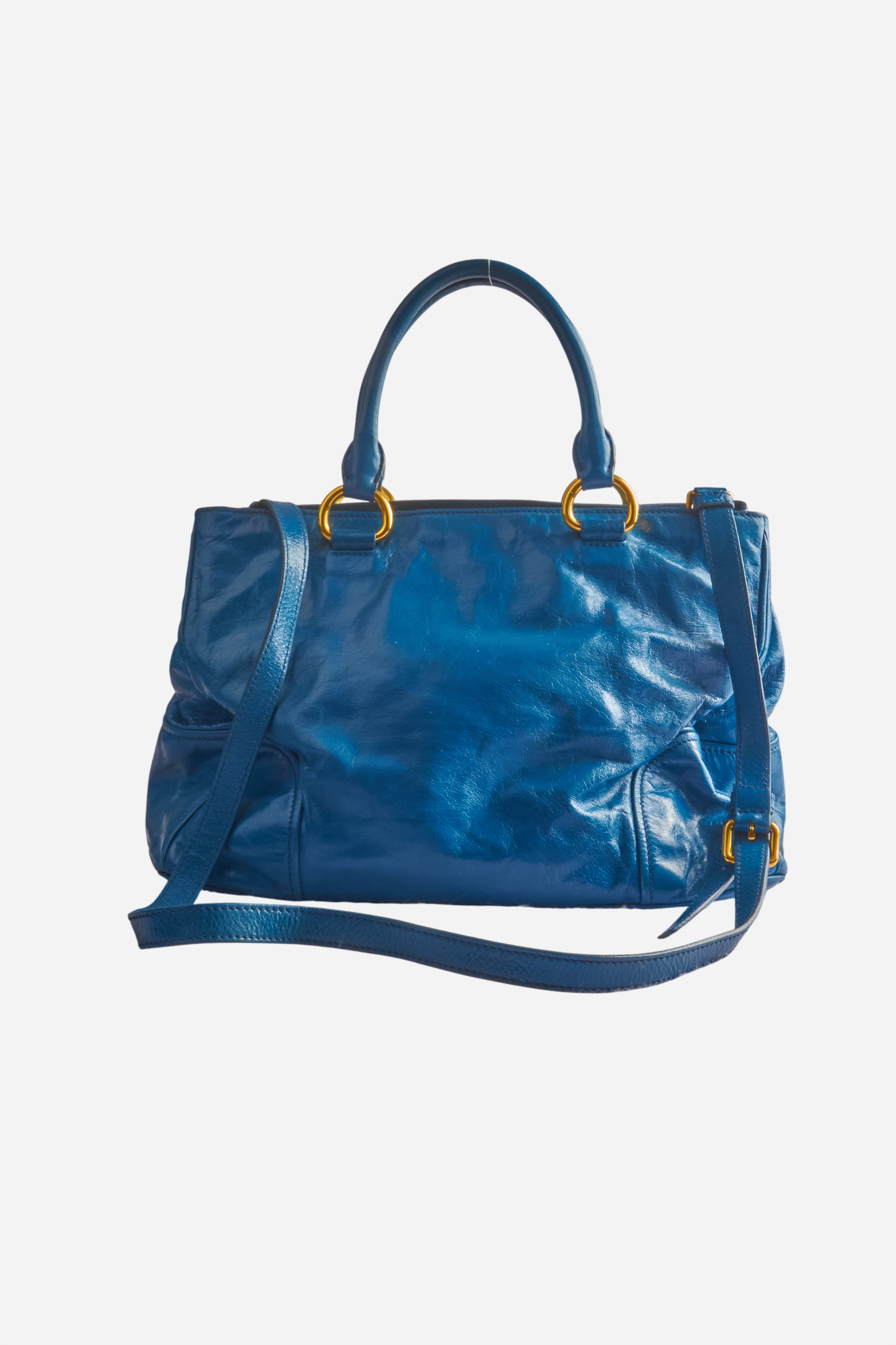Miu Miu Blue Vitello Leather Bag