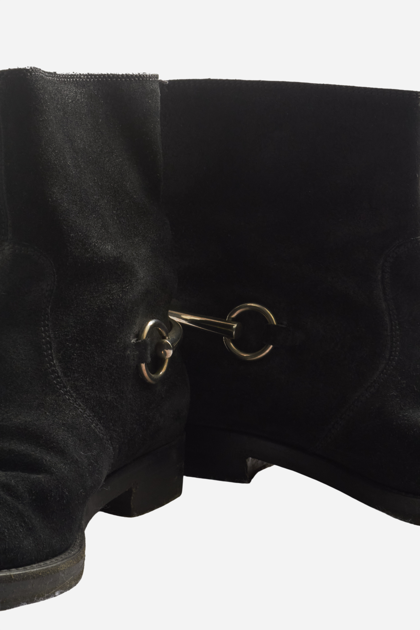Gucci Black Suede Horstebit Boots