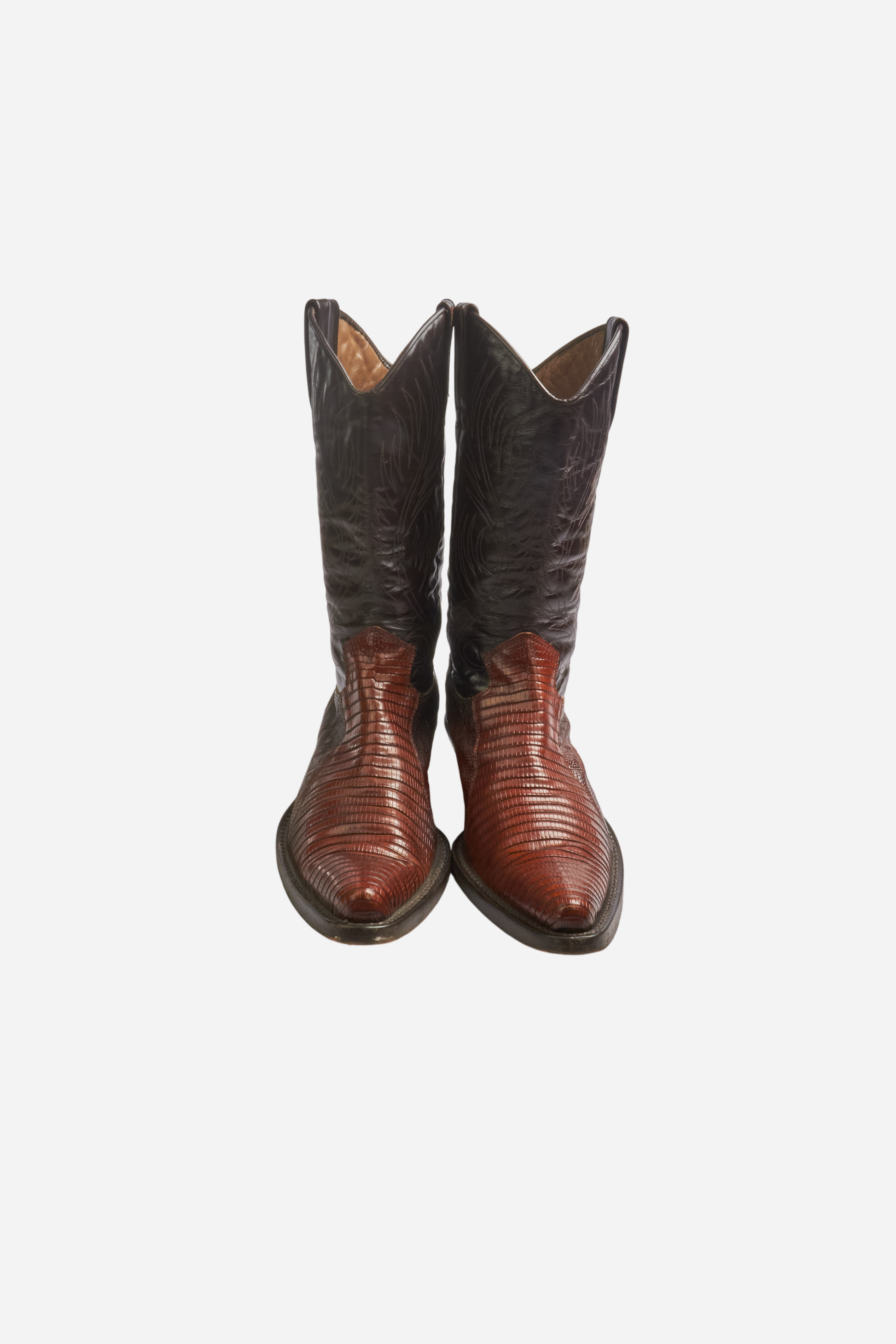 Cavalli Lizard Leather Cowboy Boots