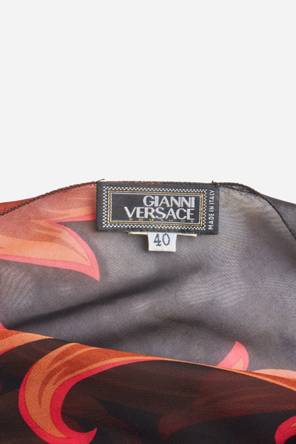 Gianni Versace Silk Baroque Top