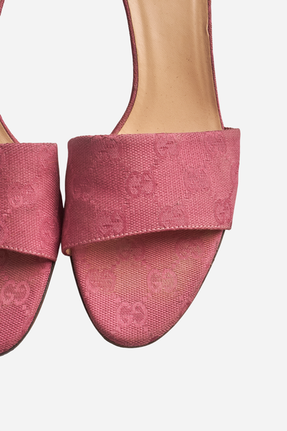 Gucci Pink Monogram Heels