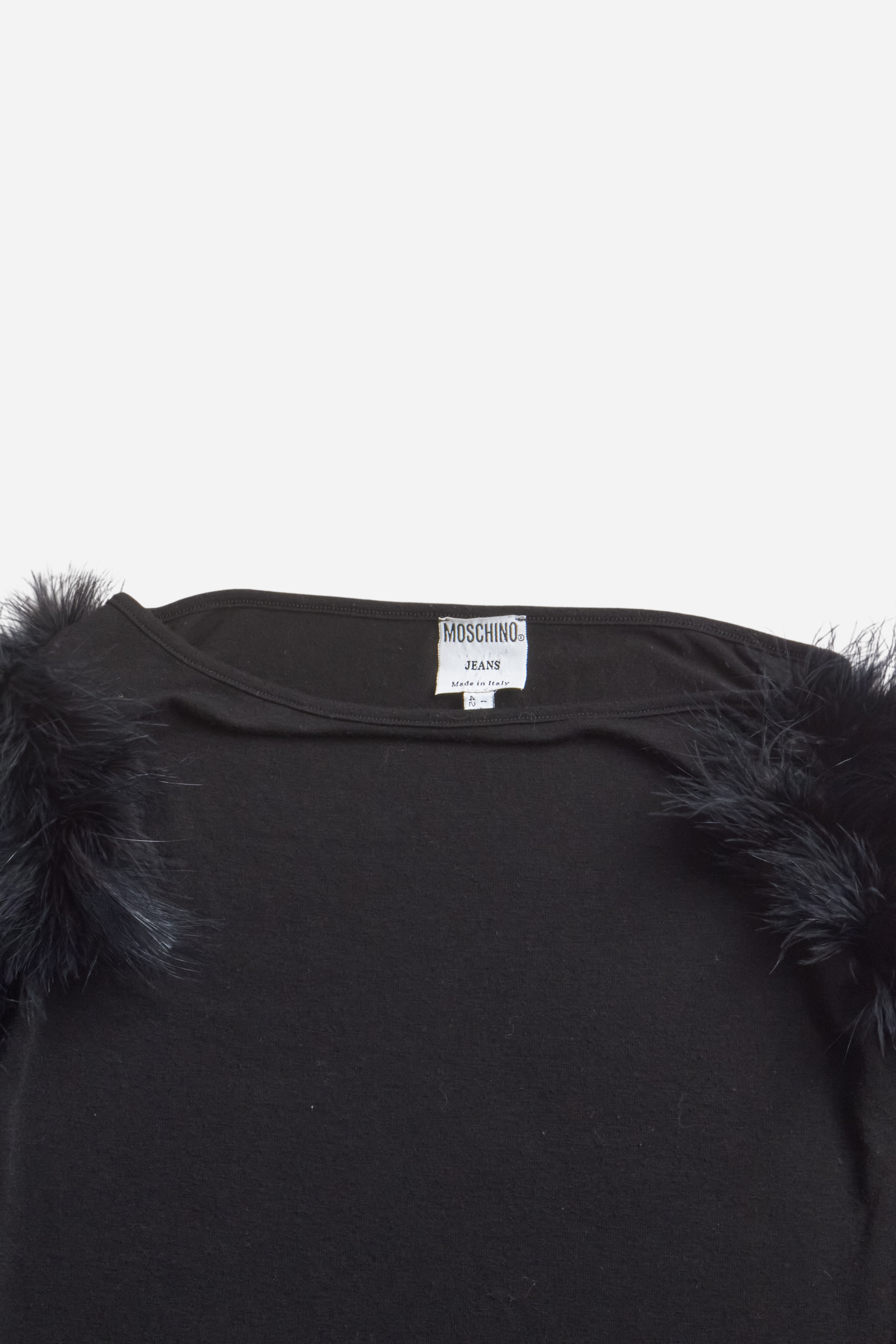 Moschino Black Faux Fur Top