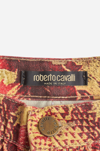 Roberto Cavalli Red Printed Pants