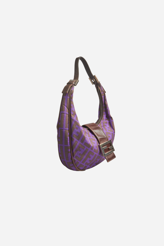 Fendi Purple Zucca Mama Half Moon Bag