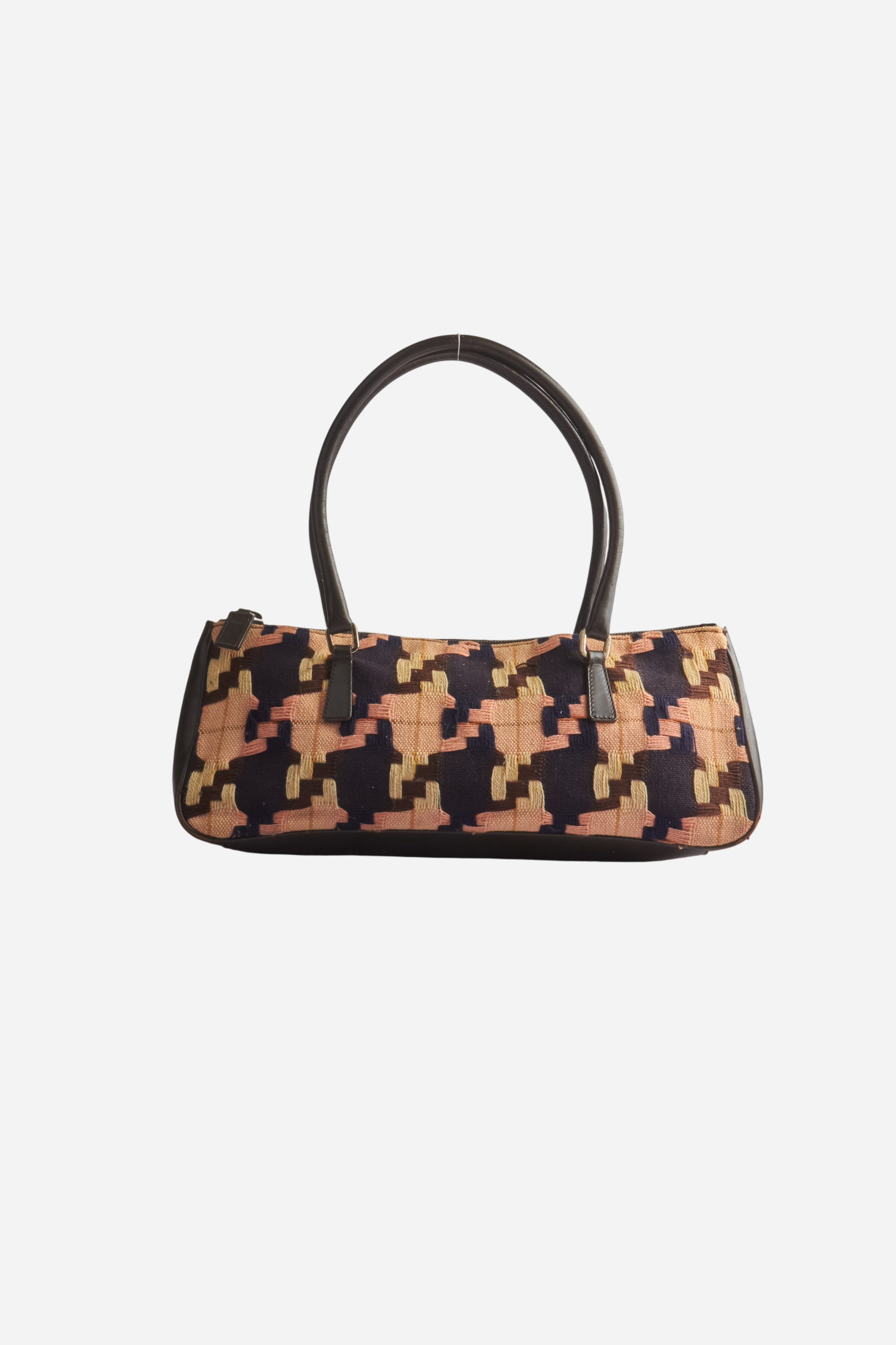Prada S/S00 Brown Leather Houndstooth Bag
