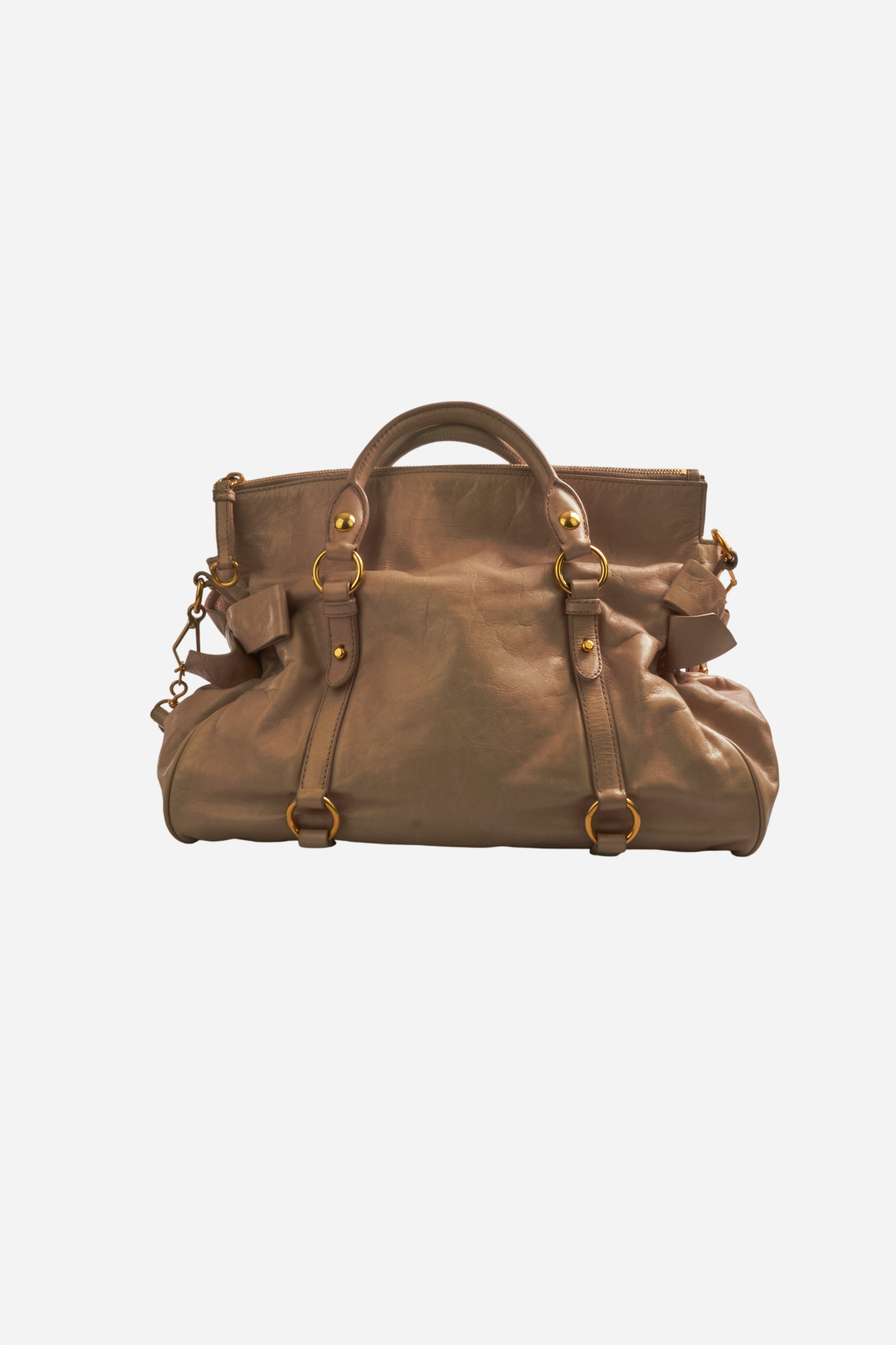 Miu Miu Beige Leather Bow Bag