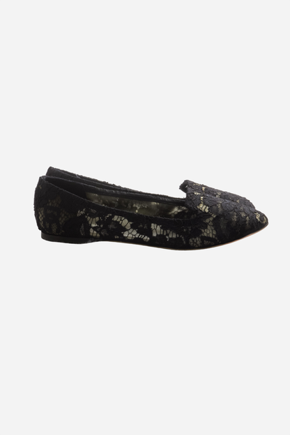 Dolce &amp; Gabbana Black Lace Ballerinas