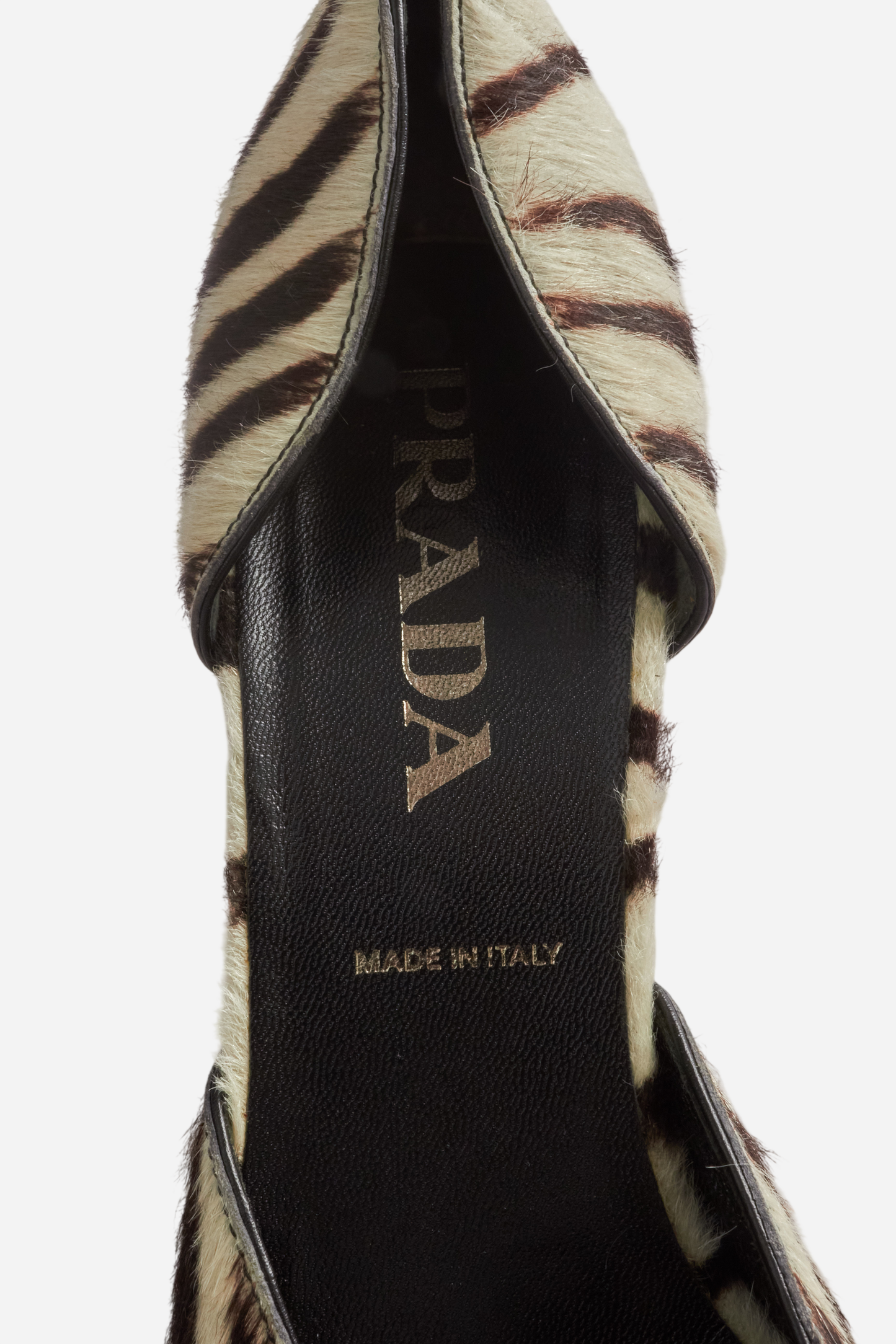 Prada S/S02 Pony Hair Zebra Heels