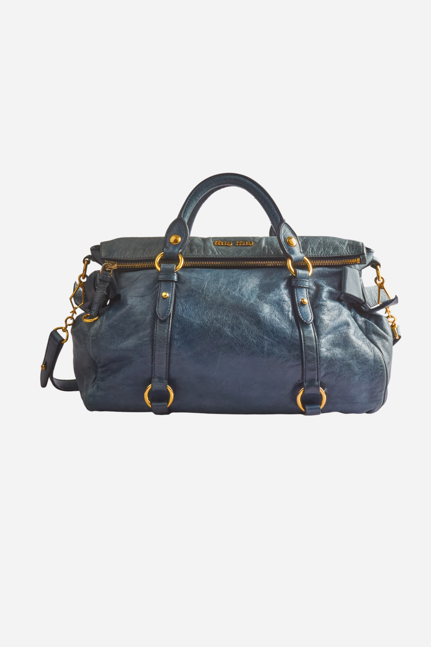 Miu Miu Blue Leather Bow Bag