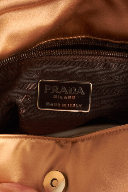 Prada Gold Satin Triangle Bag