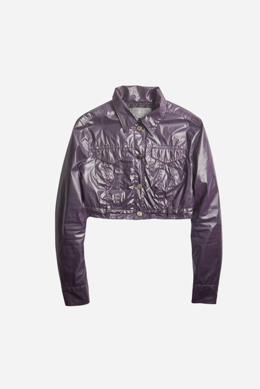 Alexander Mcqueen Purple Cropped Jacket