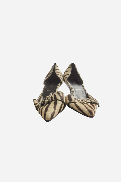 Prada S/S02 Pony Hair Zebra Heels