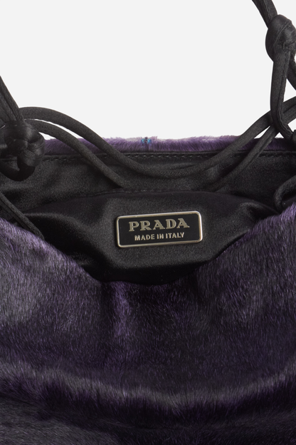 Prada Purple Black Pony Hair Bag