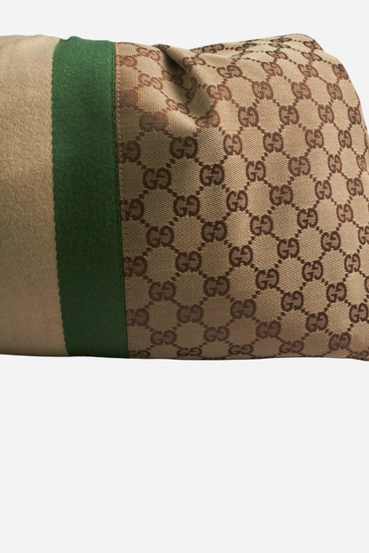 Gucci Beige Monogram Gold Bamboo Bag